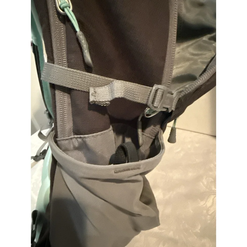 The North Face Surge Flexuent Laptop Backpack Light Gray Teal Outdoor Hiking